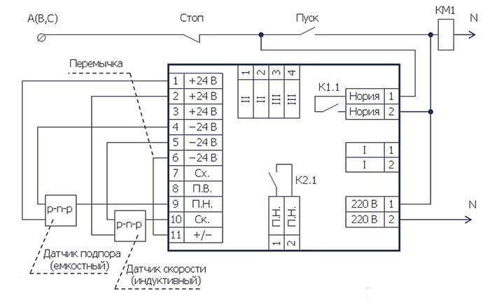 схема подключения устройства УТКС-1М-111